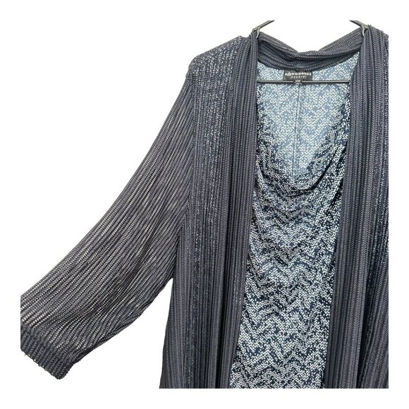 CONNECTED APPAREL Women SZ 24W Plus Navy BluePullover Cardigan Dress Stretch - Picture 10 of 10